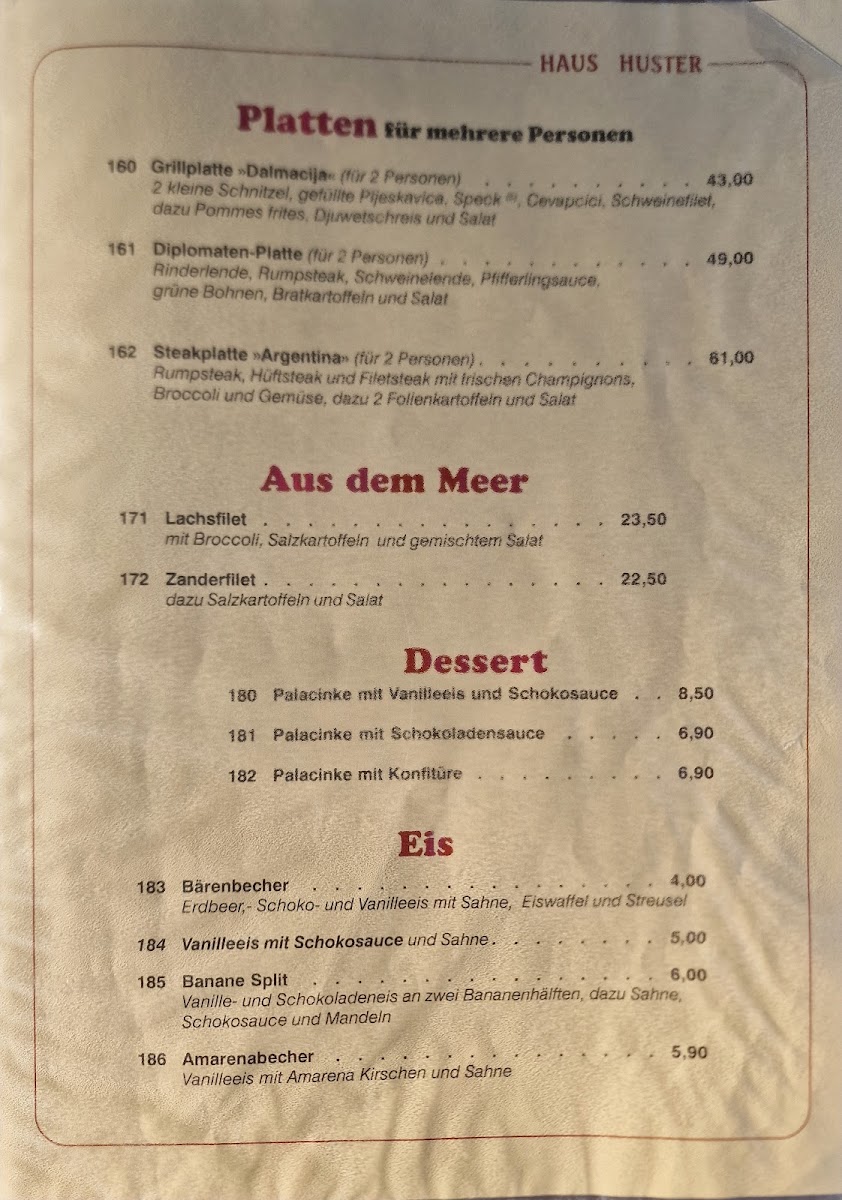 Menu - Haus Huster photo 3