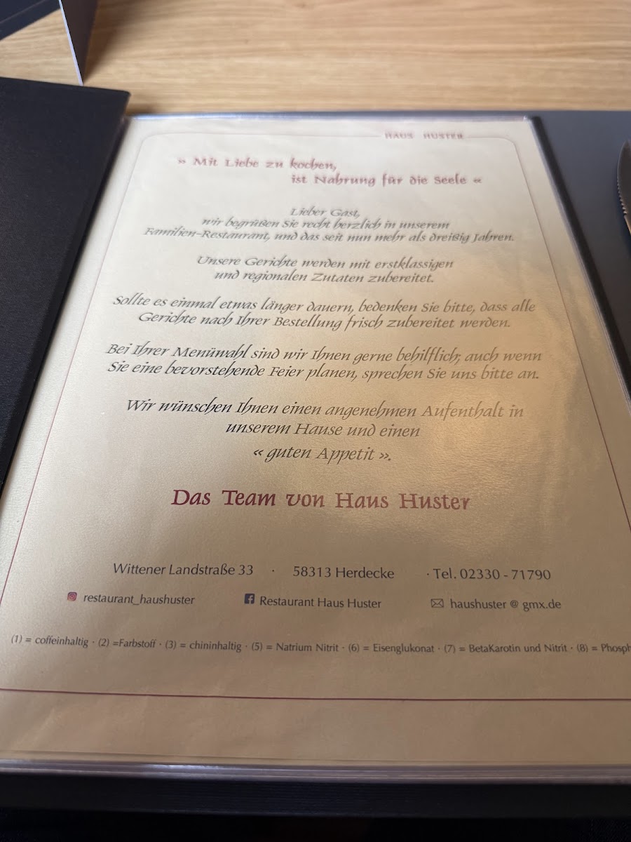 Menu - Haus Huster photo 7